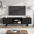 70 Inch Industrial TV Stand with 2 Drawers and Open Storage