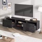 70 Inch Industrial TV Stand with 2 Drawers and Open Storage