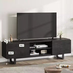 70 Inch Industrial TV Stand with 2 Drawers and Open Storage