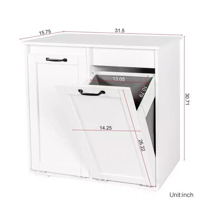 Laundry Cabinet with 2 Removable Liner Bags