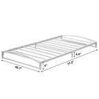 Metal Platform Bed Frame with Under-Bed Storage, No Box Spring Required, White