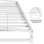 Metal Platform Bed Frame with Under-Bed Storage, No Box Spring Required, White