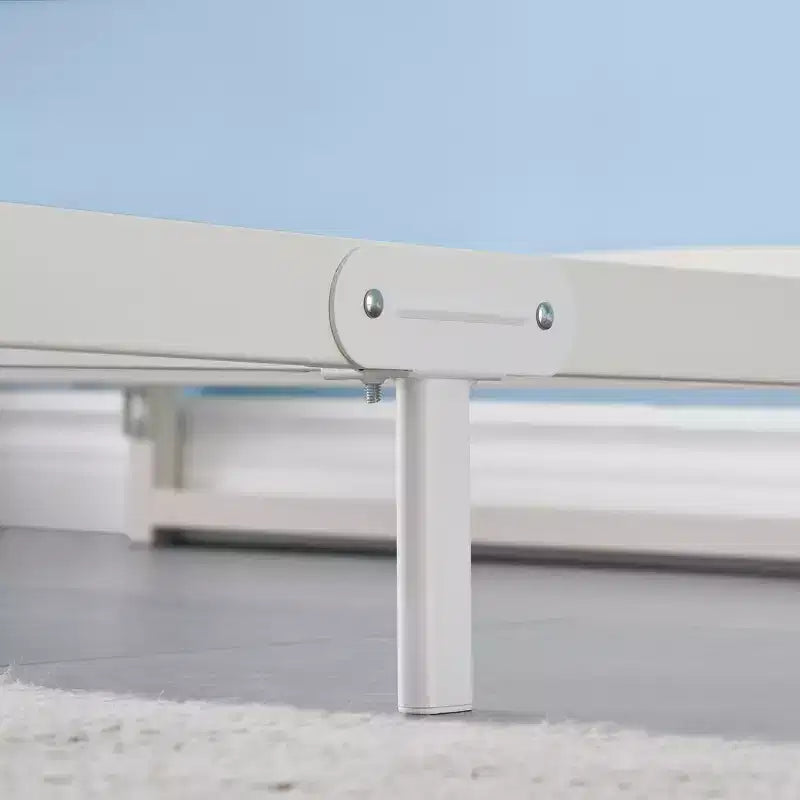 Metal Platform Bed Frame with Under-Bed Storage, No Box Spring Required, White
