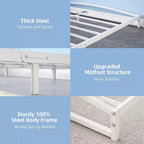 Metal Platform Bed Frame with Under-Bed Storage, No Box Spring Required, White