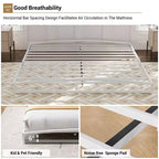 Metal Platform Bed Frame with Under-Bed Storage, No Box Spring Required, White