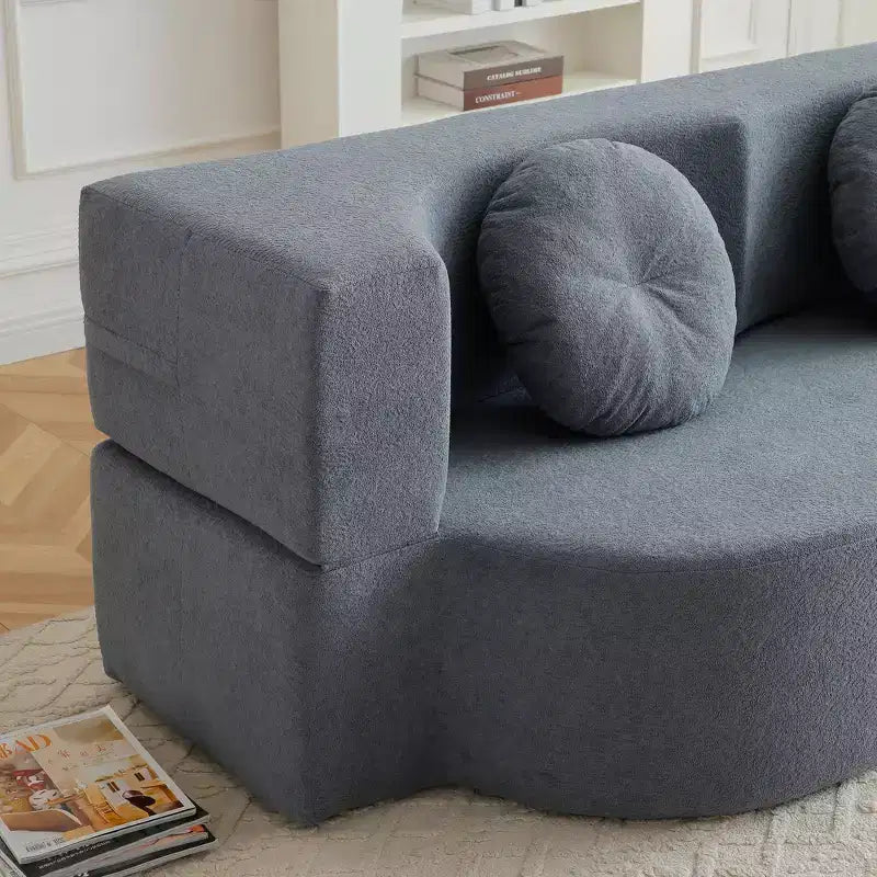 Folding Loveseat Futon Sofa with Pillows – Convertible Sleeper Couch for Small Spaces