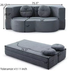 Folding Loveseat Futon Sofa with Pillows – Convertible Sleeper Couch for Small Spaces