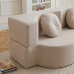 Folding Loveseat Futon Sofa with Pillows – Convertible Sleeper Couch for Small Spaces
