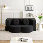 Folding Loveseat Futon Sofa with Pillows – Convertible Sleeper Couch for Small Spaces