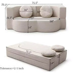 Folding Loveseat Futon Sofa with Pillows – Convertible Sleeper Couch for Small Spaces
