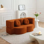 Folding Loveseat Futon Sofa with Pillows – Convertible Sleeper Couch for Small Spaces