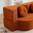 Folding Loveseat Futon Sofa with Pillows – Convertible Sleeper Couch for Small Spaces