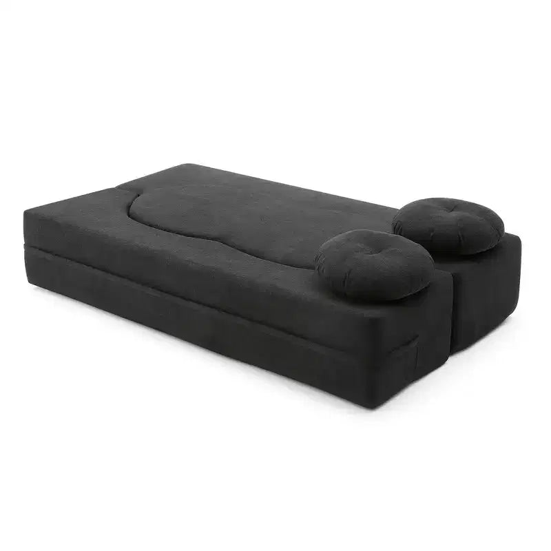 Folding Loveseat Futon Sofa with Pillows – Convertible Sleeper Couch for Small Spaces