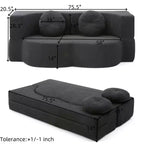 Folding Loveseat Futon Sofa with Pillows – Convertible Sleeper Couch for Small Spaces