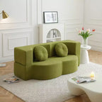 Folding Loveseat Futon Sofa with Pillows – Convertible Sleeper Couch for Small Spaces