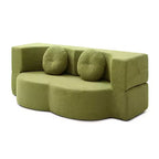 Folding Loveseat Futon Sofa with Pillows – Convertible Sleeper Couch for Small Spaces