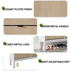 Narrow Fluted Shoe Cabinet with 4 Flip Drawers