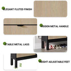 Narrow Fluted Shoe Cabinet with 4 Flip Drawers