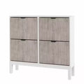 Narrow Fluted Shoe Cabinet with 4 Flip Drawers