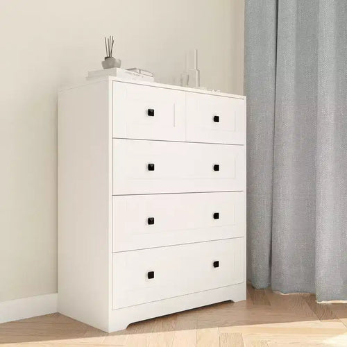 4-Drawer Chest of Drawers with White Melamine Finish