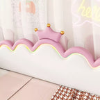 Upholstered Extendable Daybed with Crown Headboard and LED Lights, Twin Size