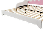 Upholstered Extendable Daybed with Crown Headboard and LED Lights, Twin Size