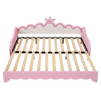 Upholstered Extendable Daybed with Crown Headboard and LED Lights, Twin Size