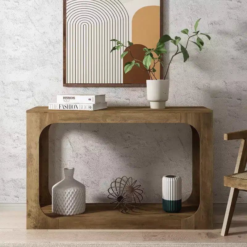 Console Table with Two-Tier Open Shelf, 47"W x 15.6"D x 30"H