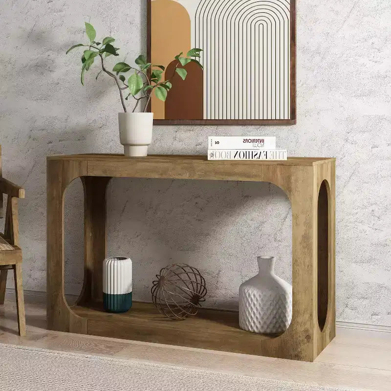 Console Table with Two-Tier Open Shelf, 47"W x 15.6"D x 30"H