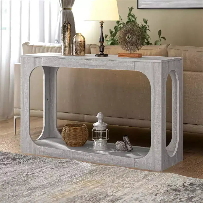 Console Table with Two-Tier Open Shelf, 47"W x 15.6"D x 30"H