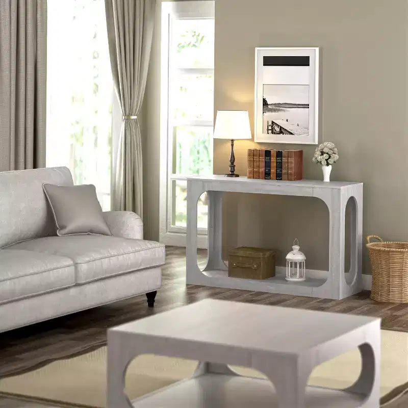 Console Table with Two-Tier Open Shelf, 47"W x 15.6"D x 30"H
