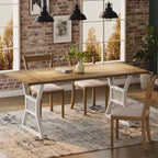 70.8-Inch Rectangular Dining Table with Metal Legs