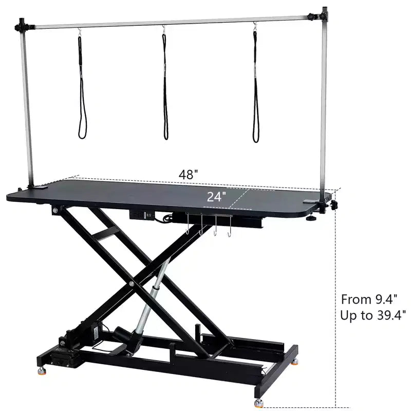 Electric Height-Adjustable Pet Grooming Table with Foot Pedal