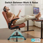 High-Back Office Chair with Flip-Up Armrests and Adjustable Height