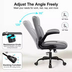 High-Back Office Chair with Flip-Up Armrests and Adjustable Height