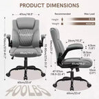 High-Back Office Chair with Flip-Up Armrests and Adjustable Height