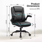 High-Back Office Chair with Flip-Up Armrests and Adjustable Height
