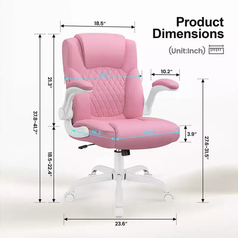 High-Back Office Chair with Flip-Up Armrests and Adjustable Height