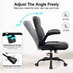 High-Back Office Chair with Flip-Up Armrests and Adjustable Height
