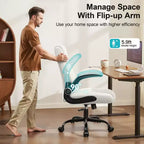 High-Back Office Chair with Flip-Up Armrests and Adjustable Height