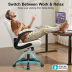 High-Back Office Chair with Flip-Up Armrests and Adjustable Height