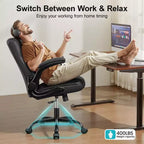 High-Back Office Chair with Flip-Up Armrests and Adjustable Height