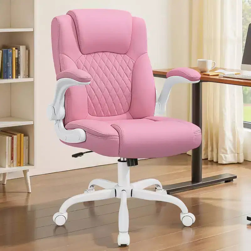 High-Back Office Chair with Flip-Up Armrests and Adjustable Height