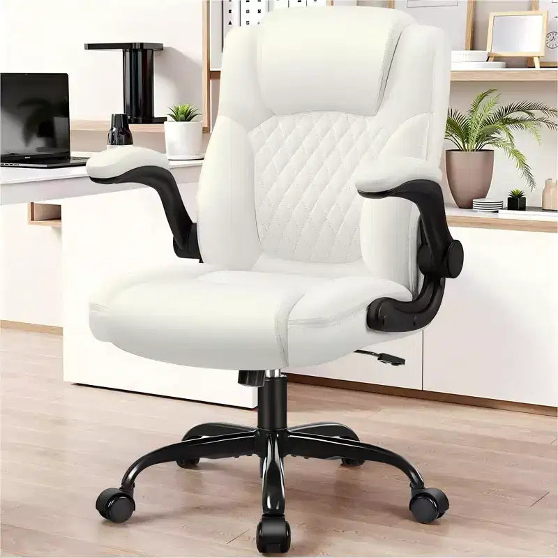 High-Back Office Chair with Flip-Up Armrests and Adjustable Height