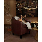 Faux Leather Barrel Chair with Armrests
