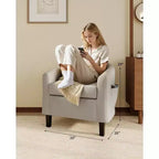 Faux Leather Barrel Chair with Armrests