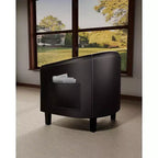 Faux Leather Barrel Chair with Armrests