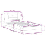 Curved Platform Bed Frame with LED Lights and Upholstered Fabric