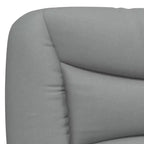 Curved Platform Bed Frame with LED Lights and Upholstered Fabric
