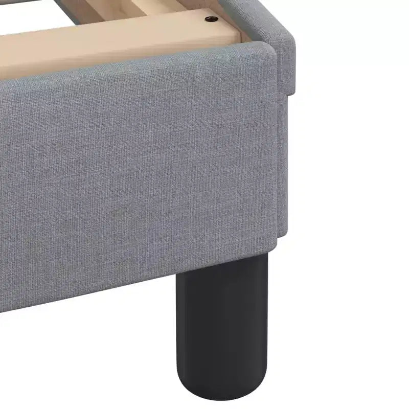Curved Platform Bed Frame with LED Lights and Upholstered Fabric